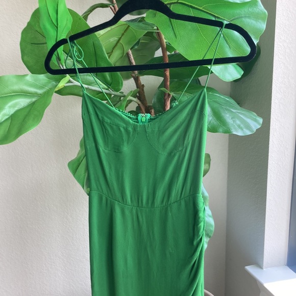 Reformation Juliette emerald green midi wrap dress - Picture 6 of 16